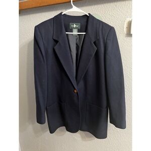 Womens Blue Equestrian Hunt Club Wool Blazer size 8